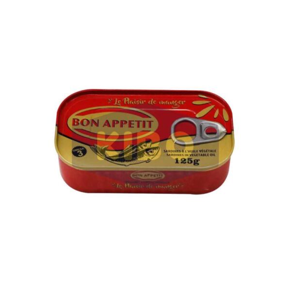 Sardines à l'huile végétal bon appétit  125g